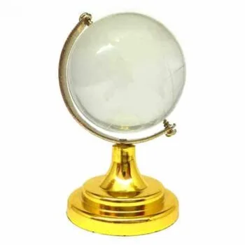 Crystal Glass World Globe with Stand
