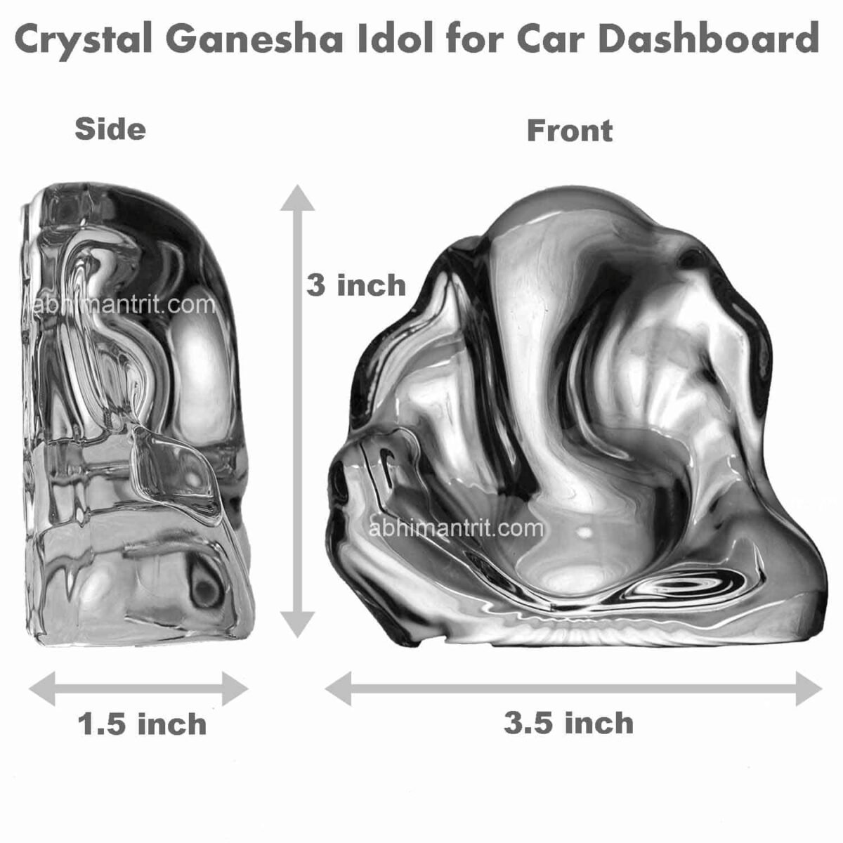 Crystal Ganesh Idol for Car Dashboard - Image 2