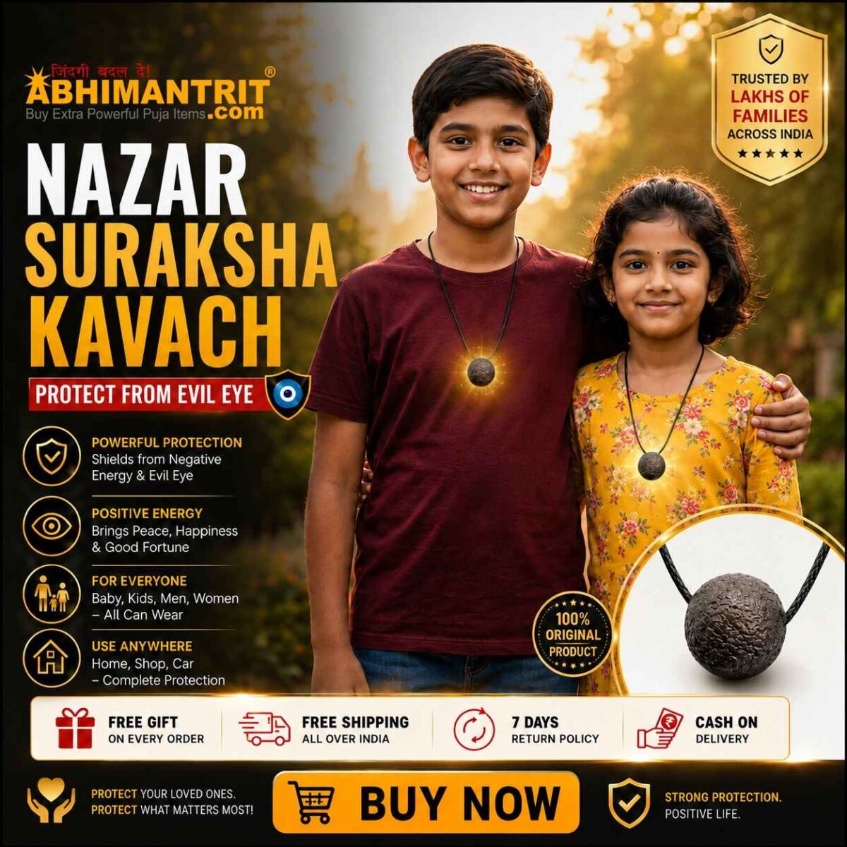 Nazar Suraksha Kavach for Baby, Men, Women, Home, Shop & Car Protection from Evil Eyes & Spirits - Image 4