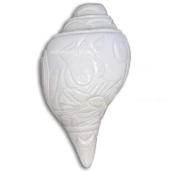 Lord krishna's Carving Big Size Blowing Shankh