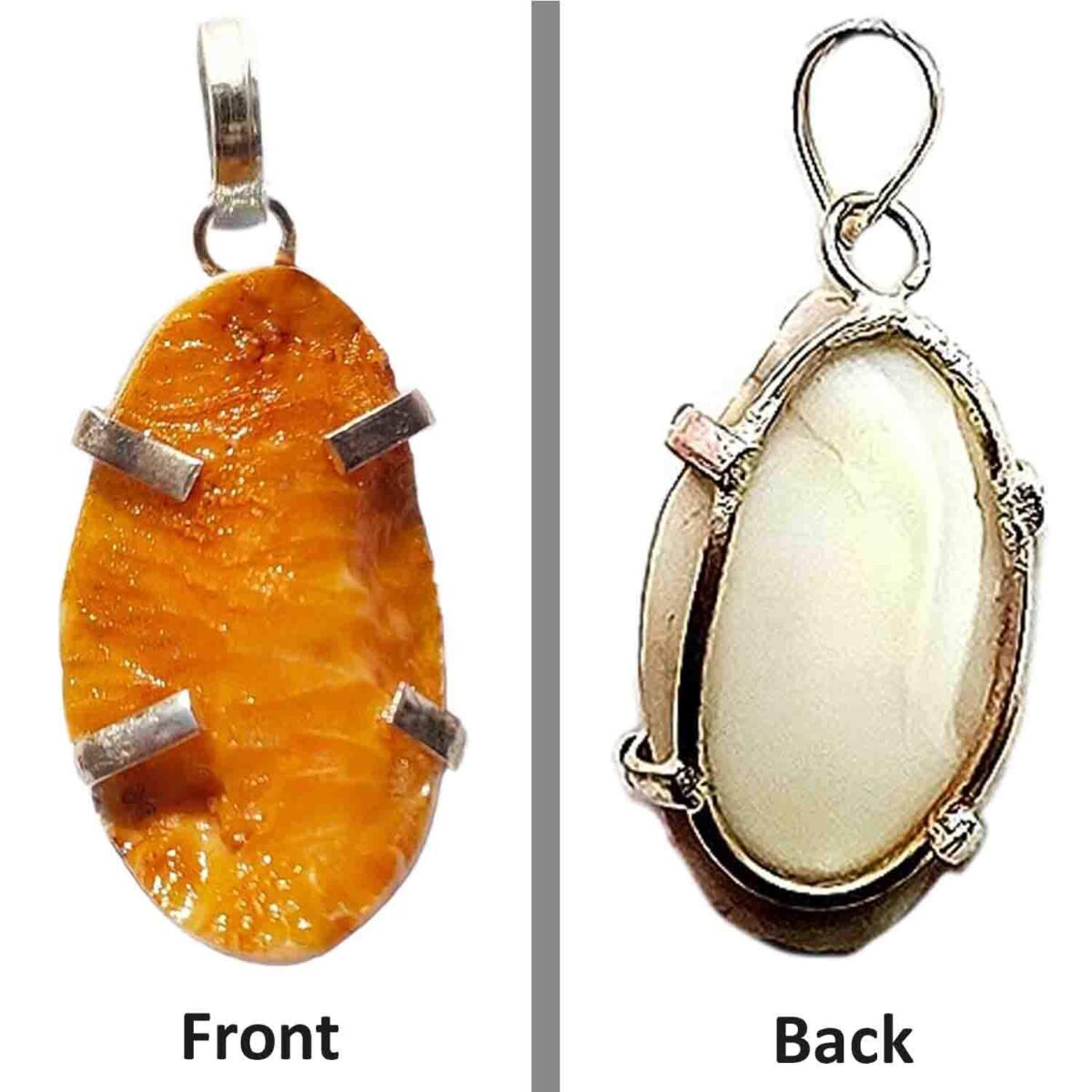 Shukra Mani Stone Abhimantrit® | Original Lab Certified White Metal Pendant in Black Thread - Image 2