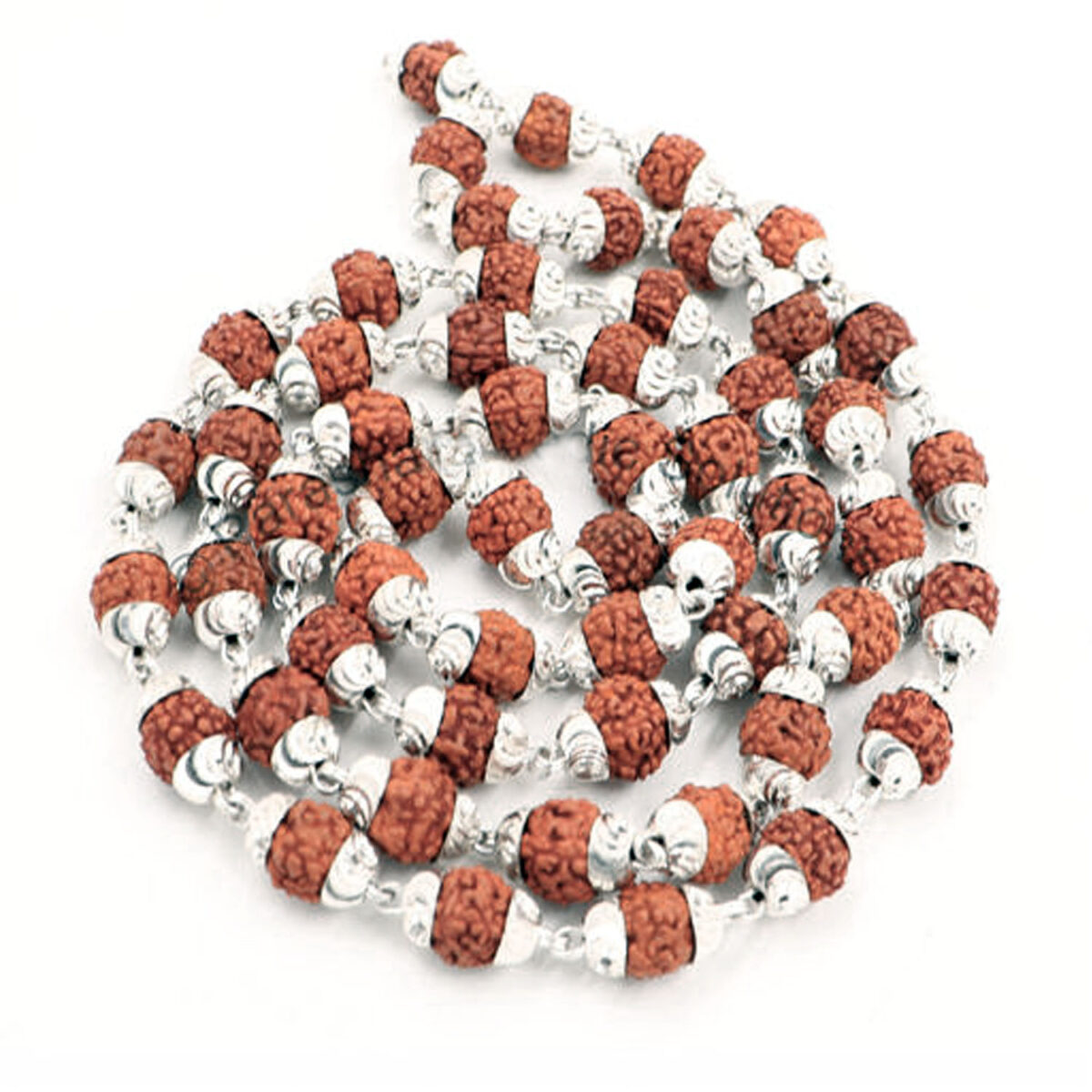 Pure Silver Rudraksha Mala Chain with Certificate - Image 2